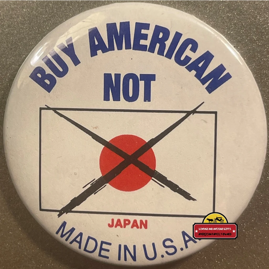 Vintage Buy American Not Japanese Pin Indianapolis In 1960s Advertisements Antique Misc. Collectibles and Memorabilia