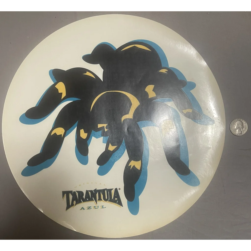 Vintage Large Tarantula Azul Tequila Advertising Display Decal Advertisements Antique Beer and Alcohol Memorabilia