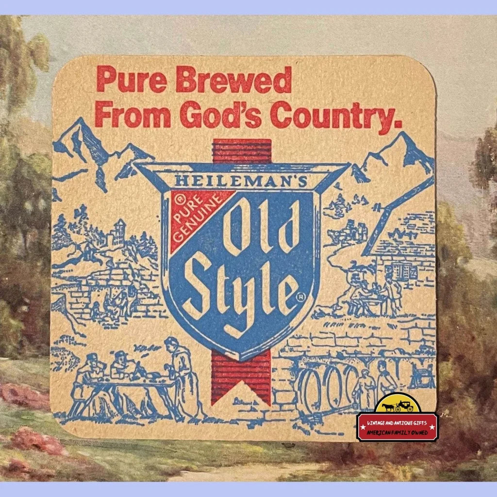 Vintage Old Style Beer Coaster Pure Brewed From God’s Country 1970s - Advertisements - Antique And Alcohol Memorabilia.